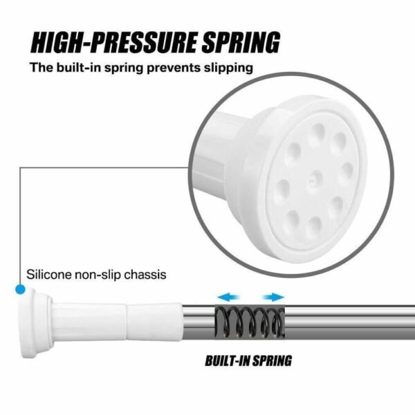 Heavy-Duty Extendable Telescopic Shower Curtain Rod for Bath, Door & Window