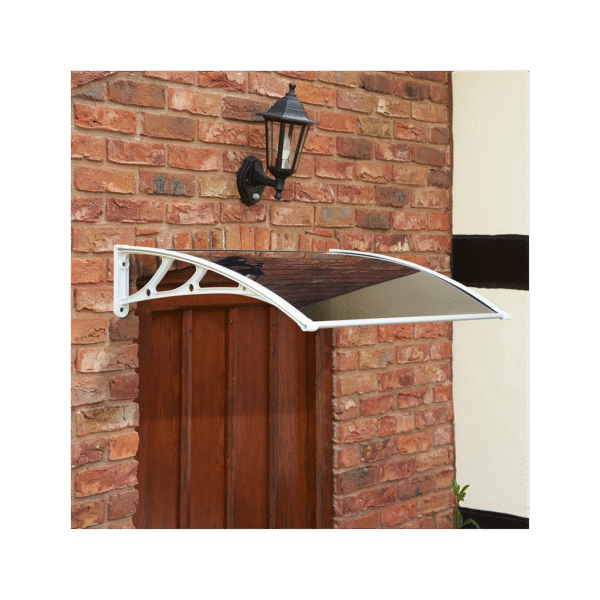 1m White Door Canopy – Sun & Rain Protection, Easy Install, W100x60cm Garden Free Shipping 5