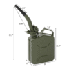 5L Army Green Oil Barrel 0.6mm with Inverted Oil Pipe – American Style Car & Caravan Free Shipping 25