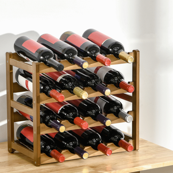 Bamboo Countertop Wine Rack 16-Bottle 4-Tier Display Shelf – Eco-friendly bamboo construction for durability – Holds 16 standard wine bottles securely – Four-tier design maximizes vertical storage – Compact countertop footprint, easy to access – Smooth rounded edges, easy assembly Home & Garden Free Shipping 7