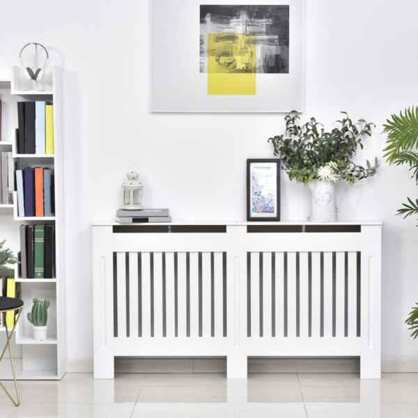 Homcom painted slatted mdf radiator cover 152x19x81cm with shelf – home diy accessory uk lifestyle & decor free shipping 7