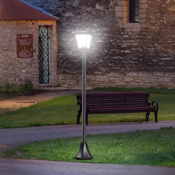 Solar Powered LED Lamp Post IP44 – Garden Path Light, Black Garden Free Shipping 7