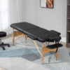 Foldable Portable Massage Bed - 2-Section Spa Table, Black
