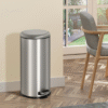 30L Stainless Steel Pedal Bin with Inner Bucket-Black/Silver Home & Garden Free Shipping 23