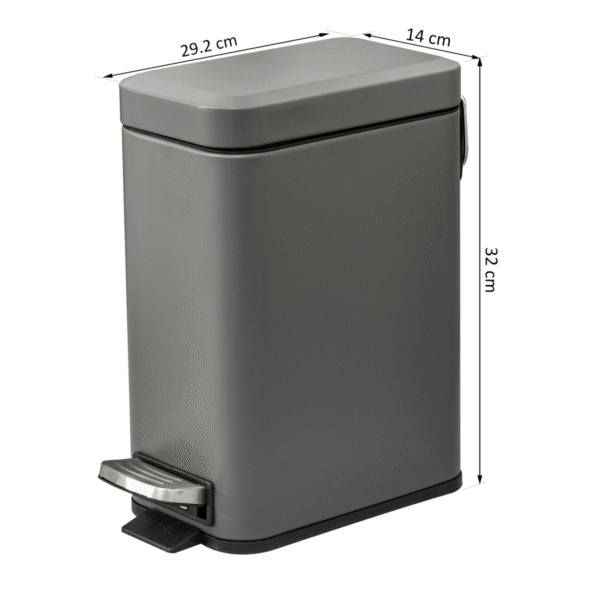 5L Steel Step Trash Can with Quiet-Closed Lid & Removable Inner Bucket Home & Garden Free Shipping 9