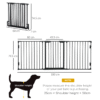 3-Panel Pet Gate | Dog Playpen, Indoor Stair Barrier w/ Walk-Through Door, Black