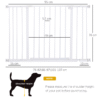 Adjustable Pressure-Fit Dog Gate for Stairs & Doorways 76-107cm White