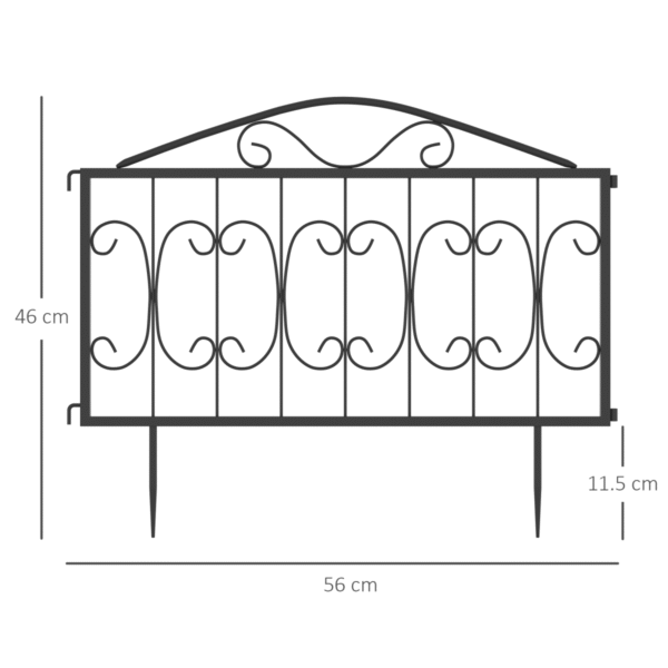 Decorative 4-Piece Metal Garden Fence Border Edging with Interlocking Panels Garden Free Shipping 9