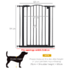 74-80cm Adjustable Metal Pet Gate Safety Barrier with Auto-Close Door - Black