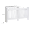 Homcom painted slatted mdf radiator cover 152x19x81cm with shelf – home diy accessory uk lifestyle & decor free shipping 25