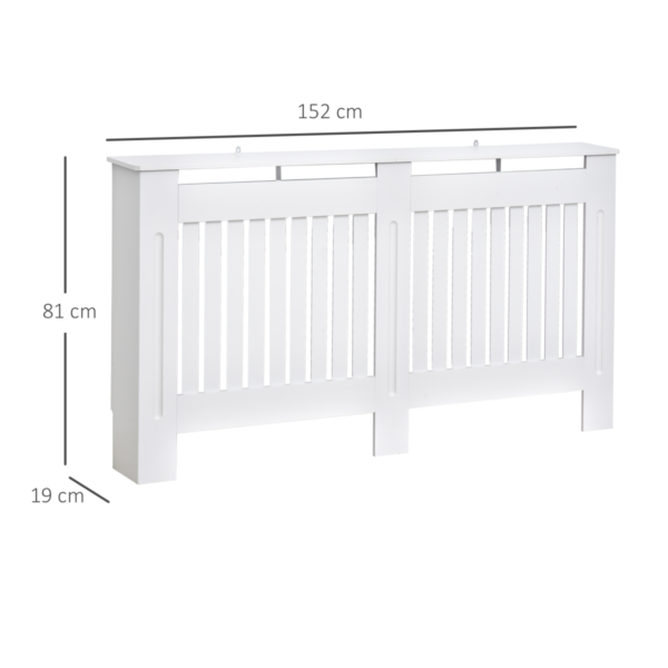 Homcom painted slatted mdf radiator cover 152x19x81cm with shelf – home diy accessory uk lifestyle & decor free shipping 9