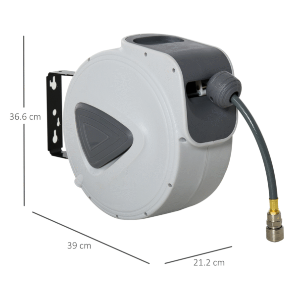 Durhand Retractable Air Hose Reel – 15m, Auto Self-Winding, Wall-Mount 1/4 in Home & Garden Free Shipping 9