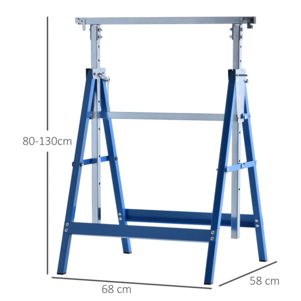 Two Steel Adjustable Saw Horses, Telescopic Folding Builder’s Trestles DIY & Tools Free Shipping 9