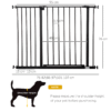 Expandable Pressure-Fit Dog Gate for Stairs & Doorways, 76-107 cm, Black Horse & Petcare Free Shipping 25