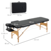 Foldable Portable Massage Bed - 2-Section Spa Table, Black