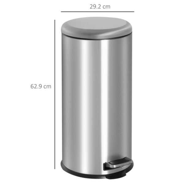30L Stainless Steel Pedal Bin with Inner Bucket-Black/Silver Home & Garden Free Shipping 9