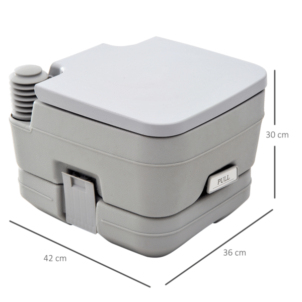 10L Dual-Tank Portable Toilet for Outdoor Camping, Grey HOMCOM