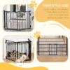 3-Panel Pet Gate | Dog Playpen, Indoor Stair Barrier w/ Walk-Through Door, Black