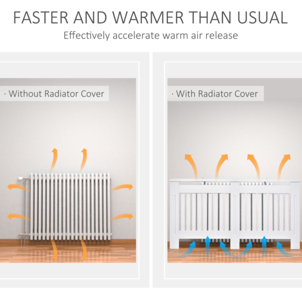 Homcom painted slatted mdf radiator cover 152x19x81cm with shelf – home diy accessory uk lifestyle & decor free shipping 11