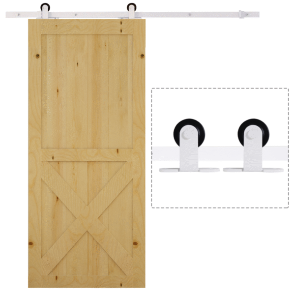 6ft Modern Carbon Steel Sliding Barn Door Track Kit – White (Hardware Only) Home & Garden Free Shipping 11