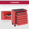 Roller Tool Cabinet Storage Chest Box Garage Workshop 7 Drawers Red Durhand