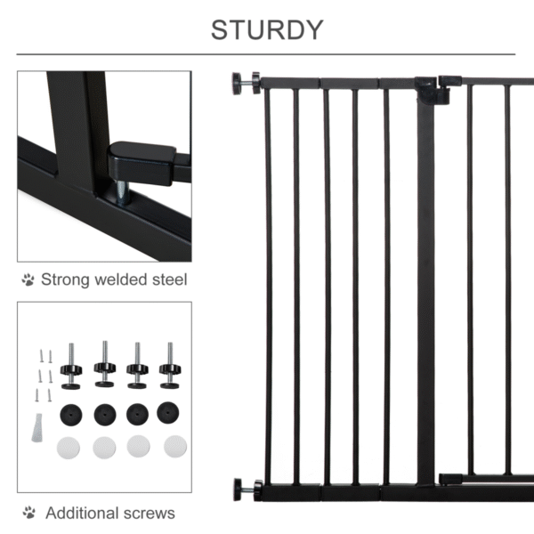 Expandable Pressure-Fit Dog Gate for Stairs & Doorways, 76-107 cm, Black Horse & Petcare Free Shipping 11