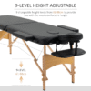 Foldable Portable Massage Bed - 2-Section Spa Table, Black