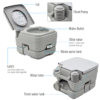 10L Dual-Tank Portable Toilet for Outdoor Camping, Grey HOMCOM