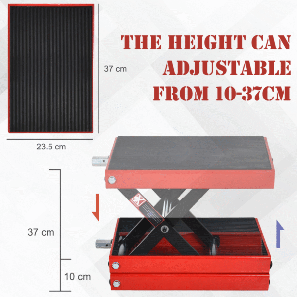 500KG Steel Motorbike Lift with X-Frame, Rubber Top & Adjustable Height DIY & Tools Free Shipping 13