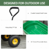75L Heavy-Duty 4-Wheel Garden Cart Wheelbarrow with Tipping & EVA Handle Garden Free Shipping 29