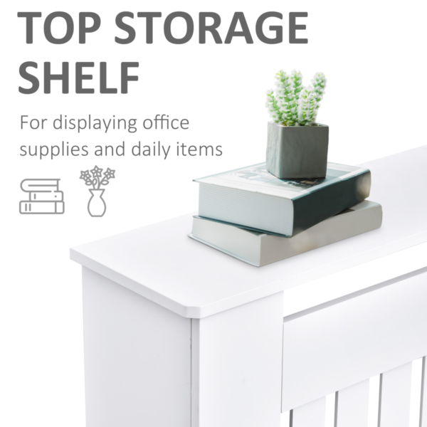 Homcom painted slatted mdf radiator cover 152x19x81cm with shelf – home diy accessory uk lifestyle & decor free shipping 13