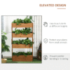 Orange 4-Tier Raised Garden Bed Wooden Fir Plant Stand for Outdoor Patio Garden Free Shipping 29