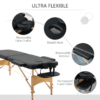 Foldable Portable Massage Bed - 2-Section Spa Table, Black