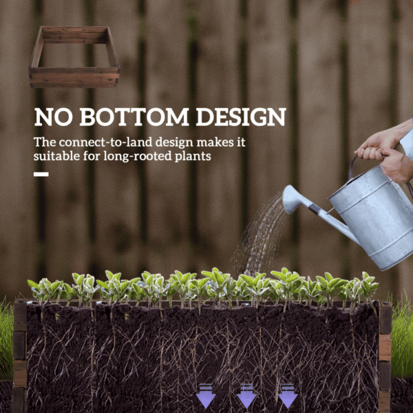 Wooden Raised Garden Bed Planter 80x80x22.5 cm Outdoor Grow Container Garden Free Shipping 13