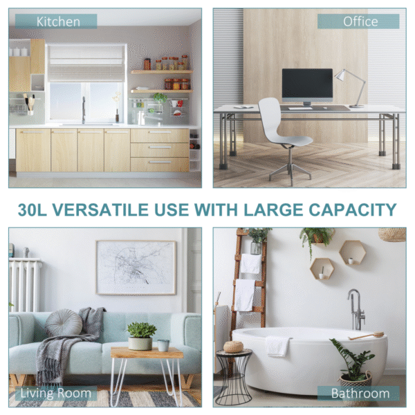 30L Stainless Steel Pedal Bin with Inner Bucket-Black/Silver Home & Garden Free Shipping 13