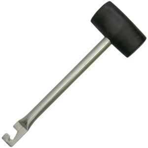 High-Impact Rubber Double-Sided Mallet Hammer with Metal Hook Great for Camping