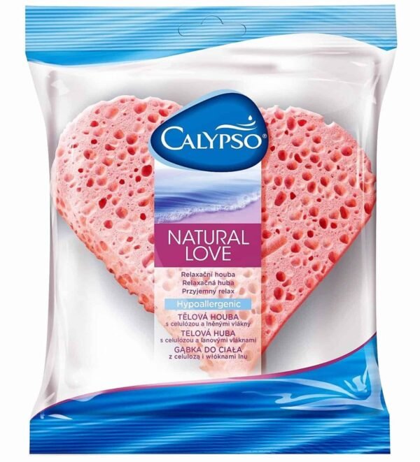 Calypso Bath Sponge Pink Heart Shaped Loofah Body Wash Shower Adult Bath Toy Fun