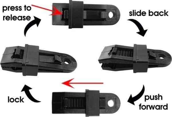 Tarp Clips Slide Type for Tarpaulin Black Plastic for Outdoor Garden Pack of 10 Garden Free Shipping 9
