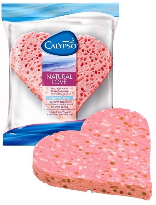 Calypso Bath Sponge Pink Heart Shaped Loofah Body Wash Shower Adult Bath Toy Fun