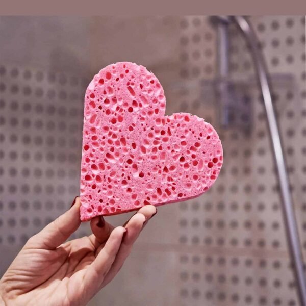 Calypso Bath Sponge Pink Heart Shaped Loofah Body Wash Shower Adult Bath Toy Fun