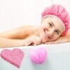Calypso Bath Sponge Pink Heart Shaped Loofah Body Wash Shower Adult Bath Toy Fun
