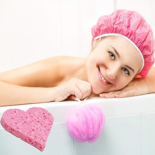 Calypso Bath Sponge Pink Heart Shaped Loofah Body Wash Shower Adult Bath Toy Fun