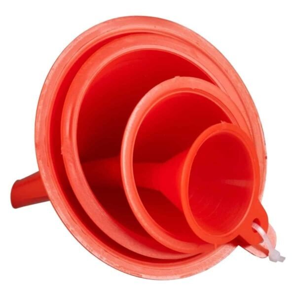 4 Pieces Multi-Function Funnel Set Red Plastic 5 cm, 8 cm, 10 cm, 12 cm Durable Car & Caravan Free Shipping 7