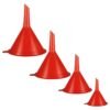 4 Pieces Multi-Function Funnel Set Red Plastic 5 cm, 8 cm, 10 cm, 12 cm Durable Car & Caravan Free Shipping 39
