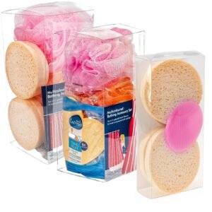 Facial & Body Care Set – Makeup Pads Bath Sponges Loofah Face Brush in Gift Box