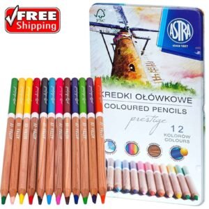 12 Premium Colouring Pencils Set Tin Assorted Colours Adult Artist Crayons Gift Arts & Crafts Supplies Free Shipping 5