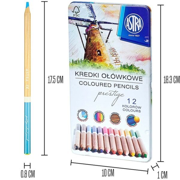 12 Premium Colouring Pencils Set Tin Assorted Colours Adult Artist Crayons Gift Arts & Crafts Supplies Free Shipping 11