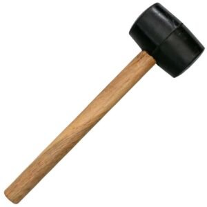 Rubber Mallet Hammer with Soft Grip Wooden Handle DIY Camping Building Tiling
