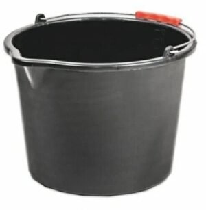 20L Black PP Bucket With Handle litre measurement Scale Embossed On the Inside