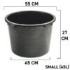 Mortar Mixing Tub Container 45L 65L 90L Garden Construction Building Plastering